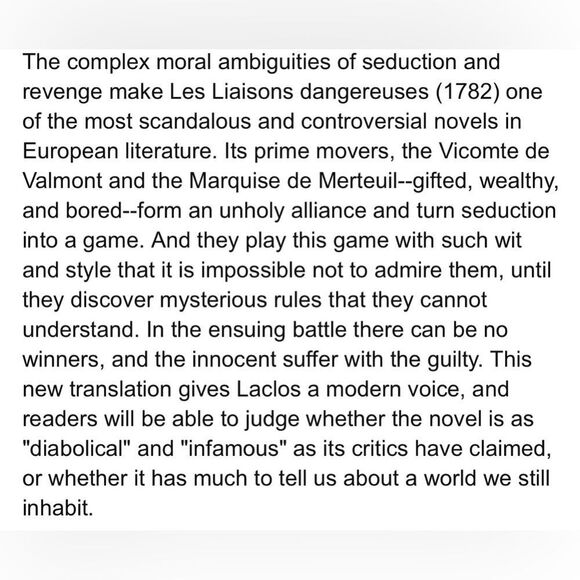 Oxford World’s Classics Les Liaisons Dangereuses Paperback Book. Novel. - Picture 3 of 3